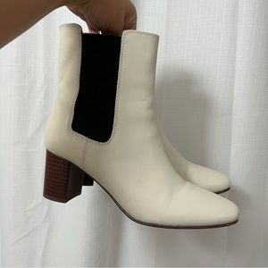 J.Crew White Leather Booties
